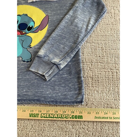 Disney Lilo and Stitch Sweatshirt Women’s Long Sleeve Blue Hoodie Medium - Picture 8 of 13